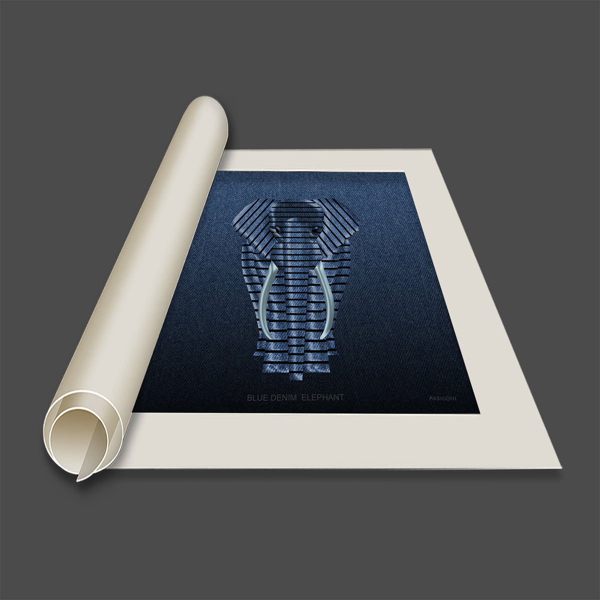 BLUE DENIM ELEPHANT (CANVAS ONLY)