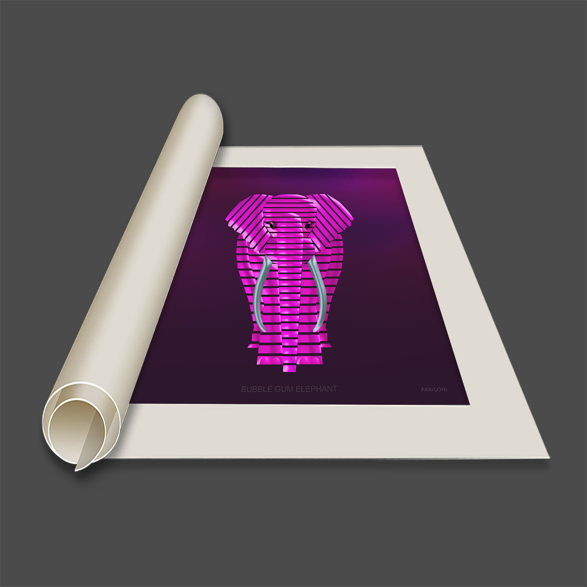 BUBBLE GUM ELEPHANT (CANVAS ONLY)
