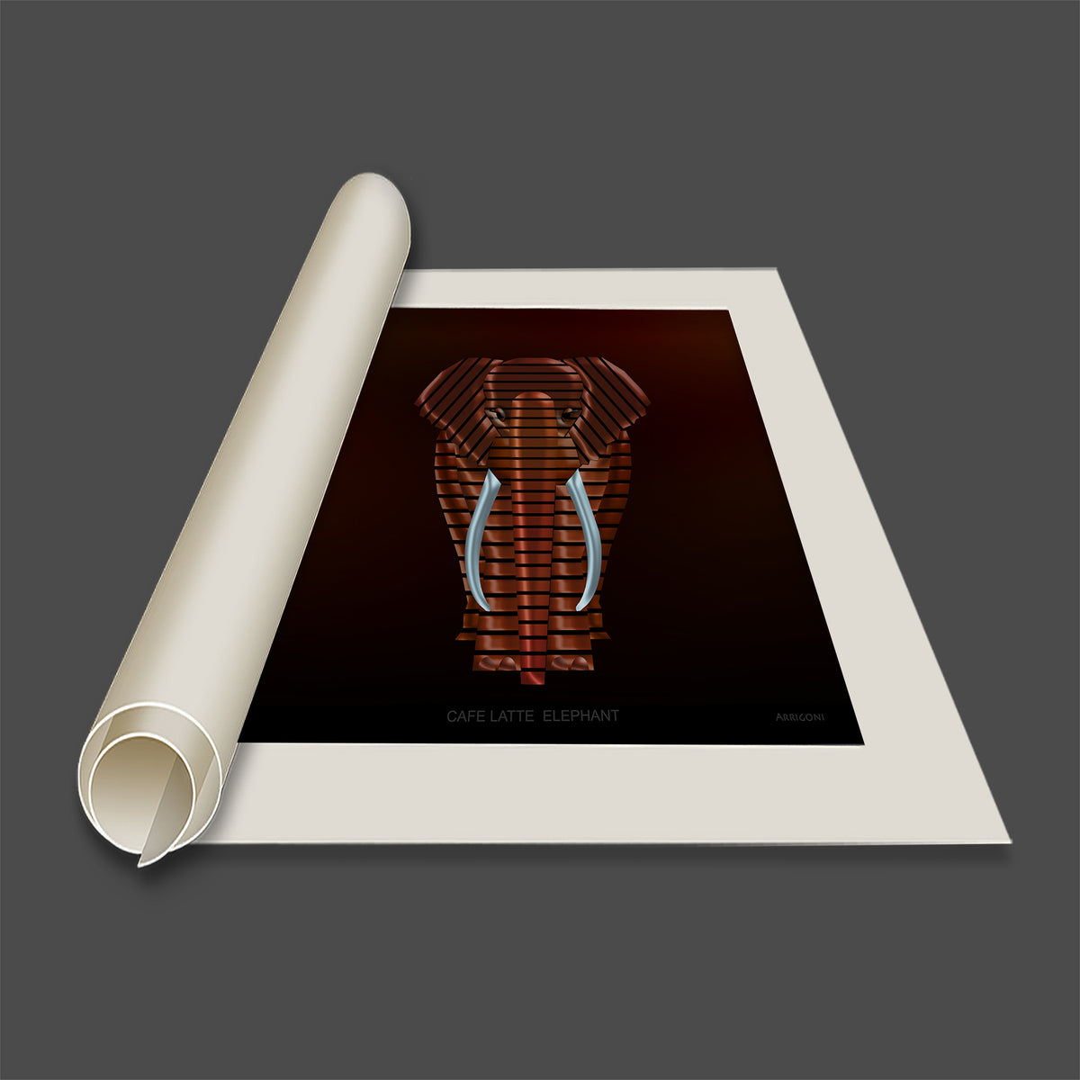 CAFFE LATTE ELEPHANT (CANVAS ONLY)