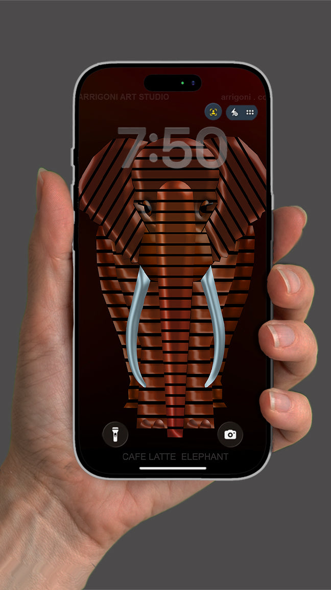 CAFFE LATTE ELEPHANT ( Digital File Vertical Format )