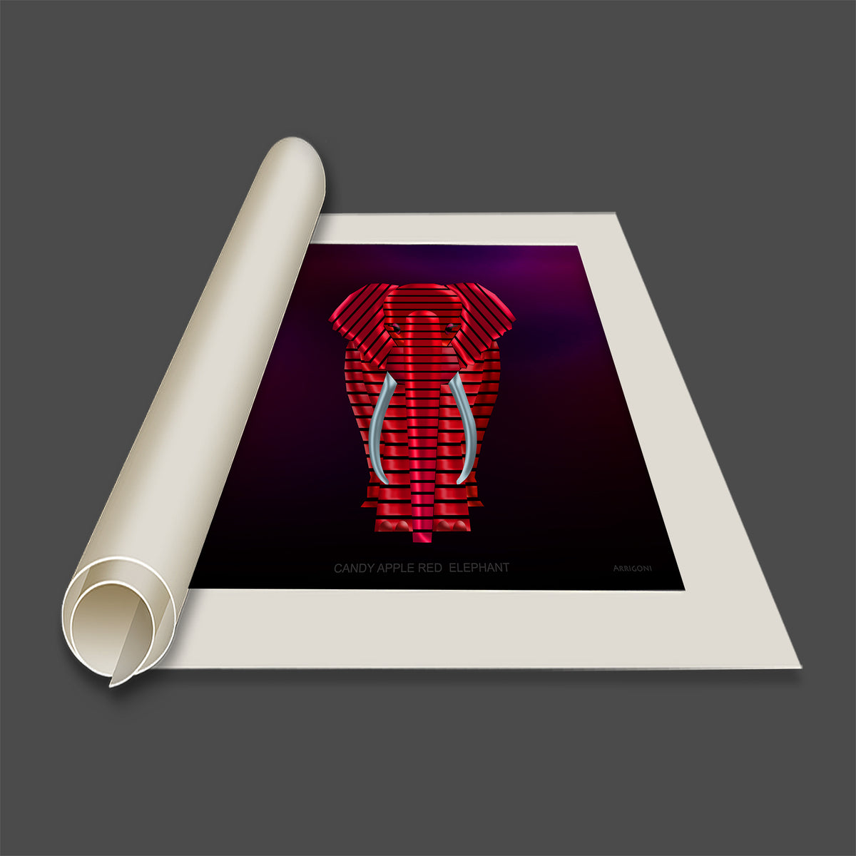 CANDY APPLE RED ELEPHANT (CANVAS ONLY)