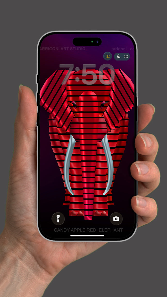 CANDY APPLE RED ELEPHANT ( Digital File Vertical Format )