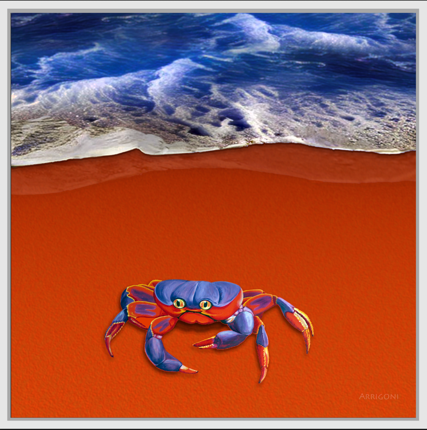 BLUE CRAB (CANVAS FRAMED)