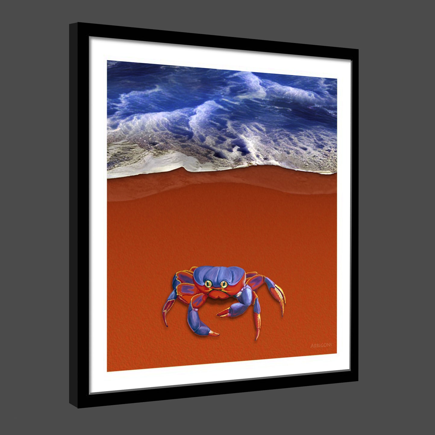 BLUE CRAB (FINE ART PAPER PRINT FRAMED)