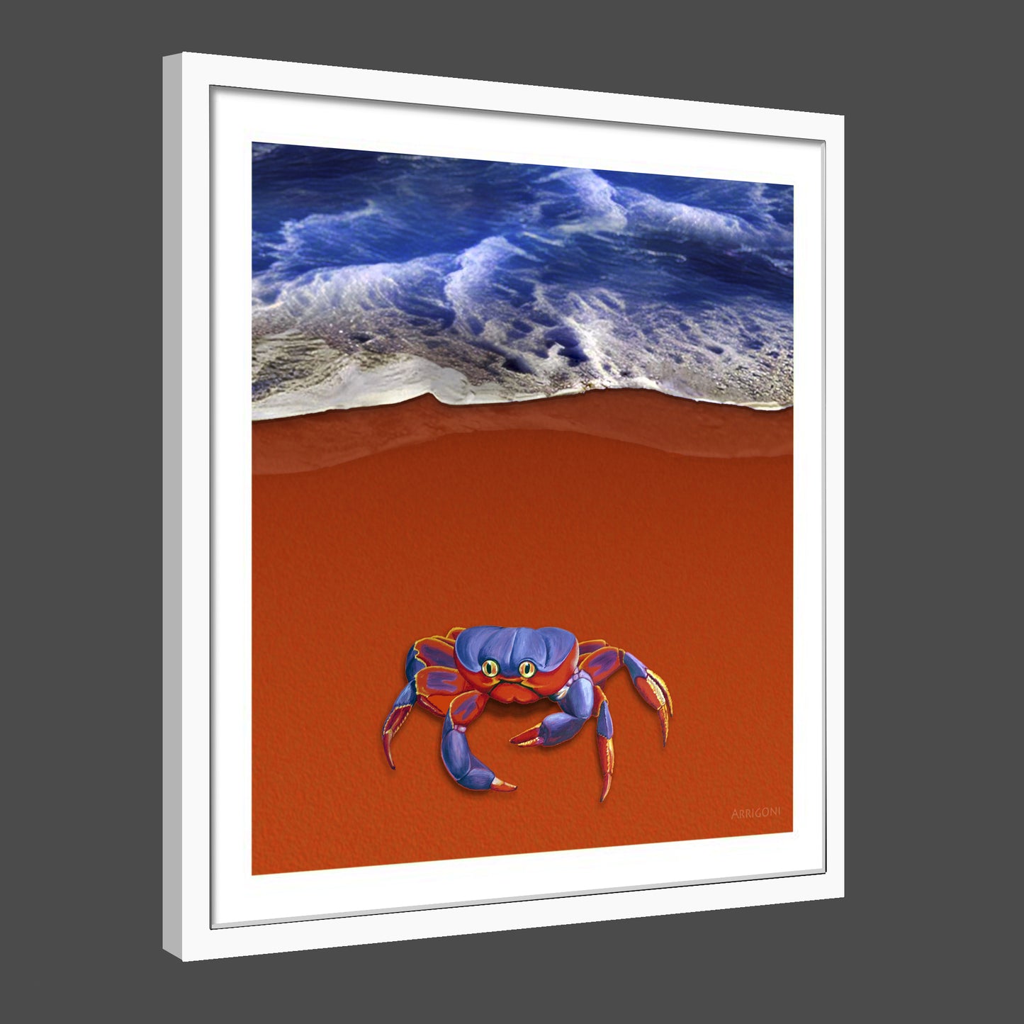 BLUE CRAB (FINE ART PAPER PRINT FRAMED)