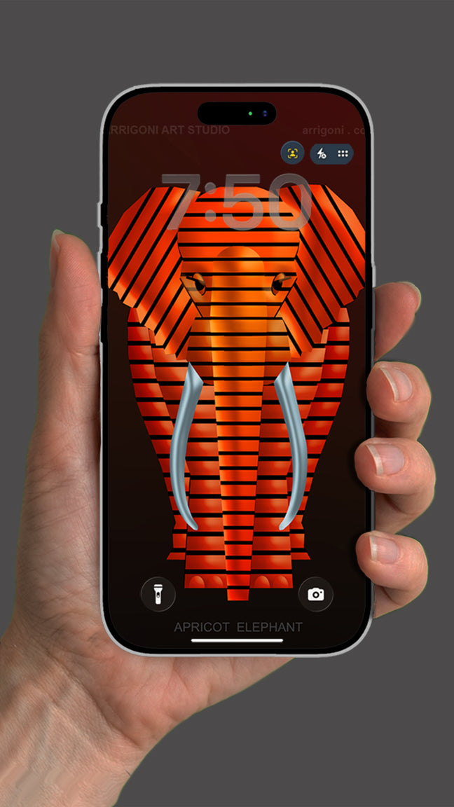 APRICOT ELEPHANT ( Digital File Vertical Format )