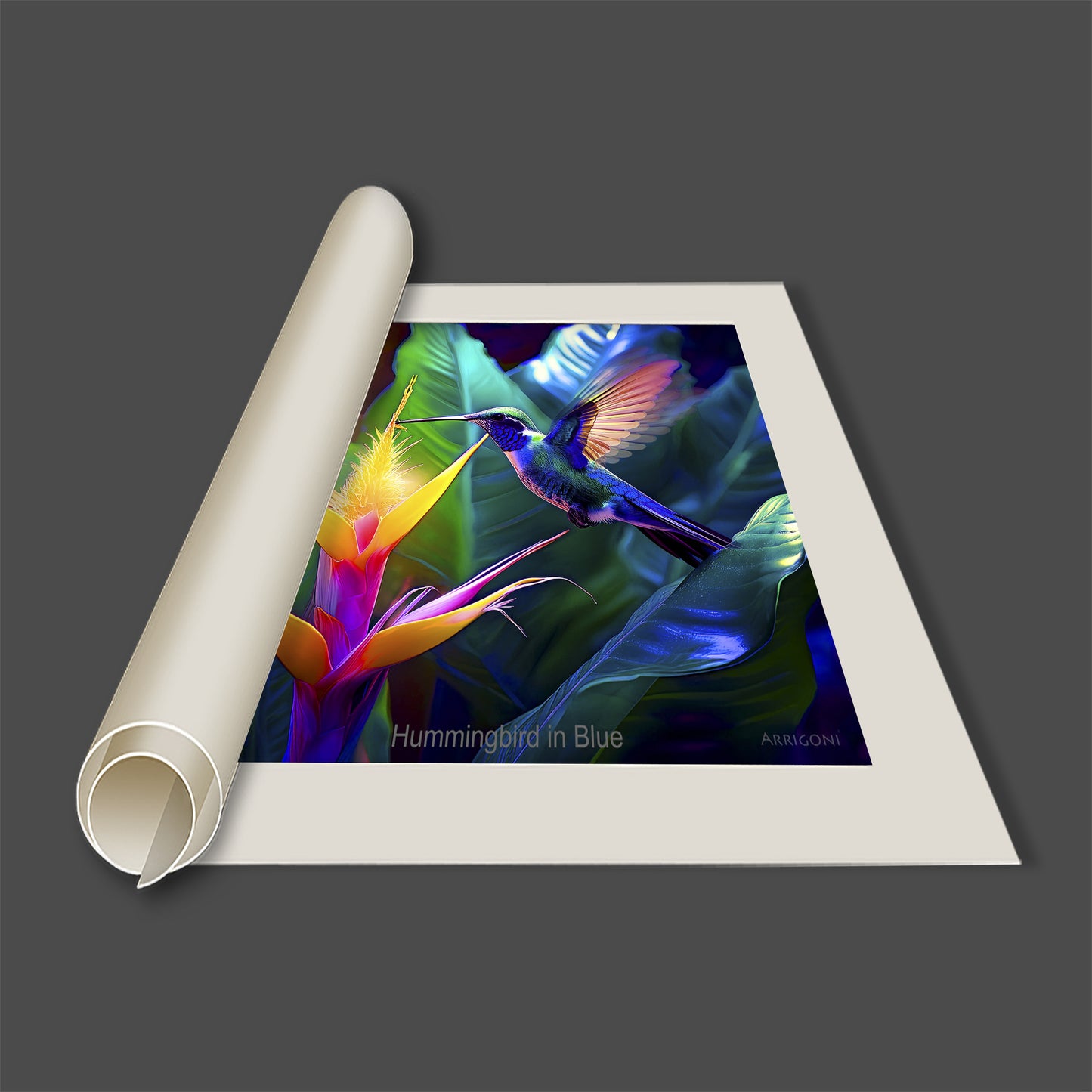 HUMMINGBIRD IN BLUE (CANVAS ONLY)