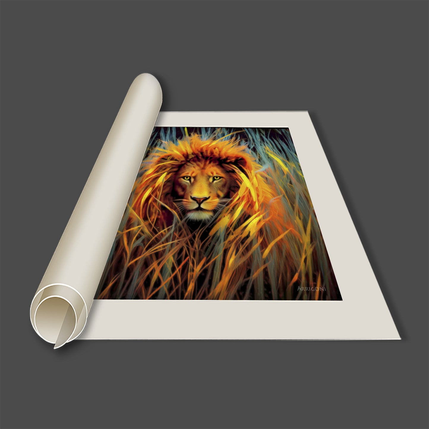 LION IN THE GRASS (CANVAS ONLY)