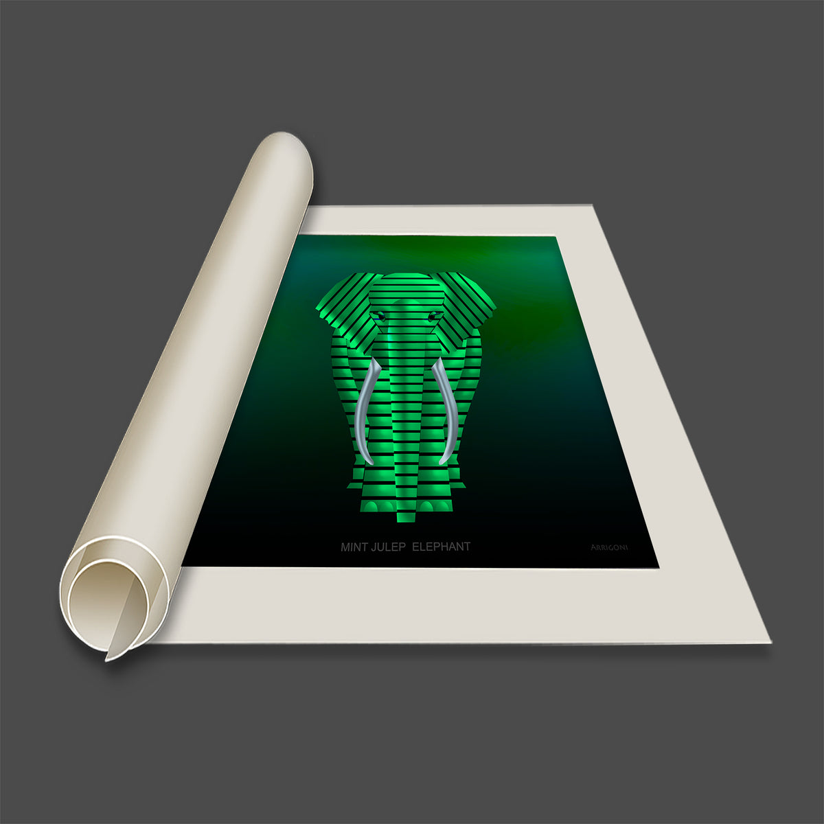 MINT JULEP ELEPHANT (CANVAS ONLY)