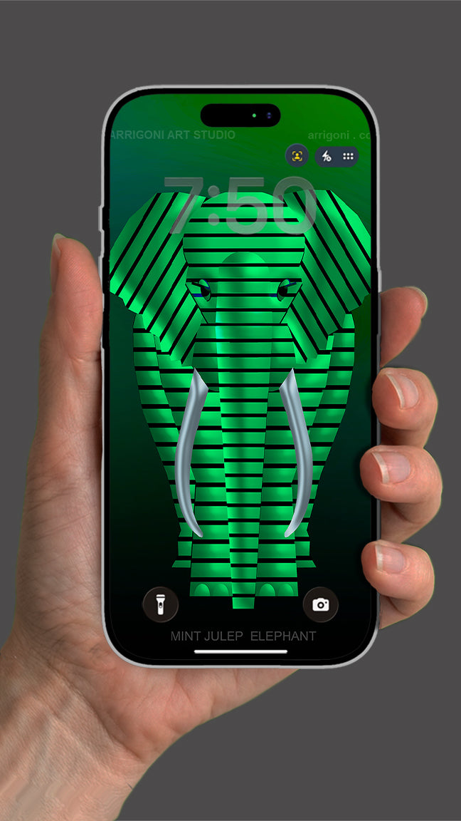 MINT JULEP ELEPHANT ( Digital File Vertical Format )