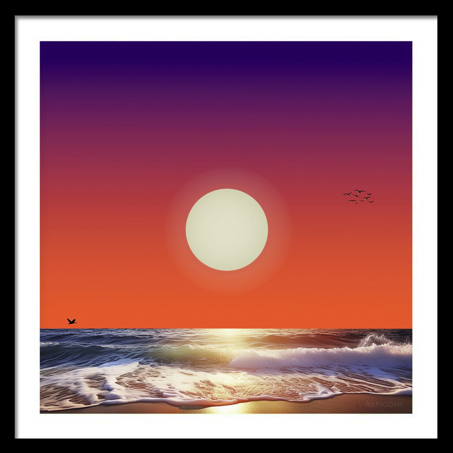 OCEAN SURF (FINE ART PAPER PRINT FRAMED)