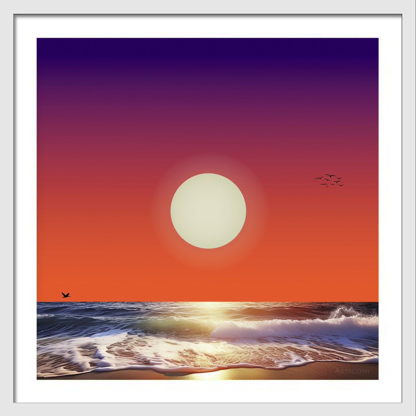 OCEAN SURF (FINE ART PAPER PRINT FRAMED)