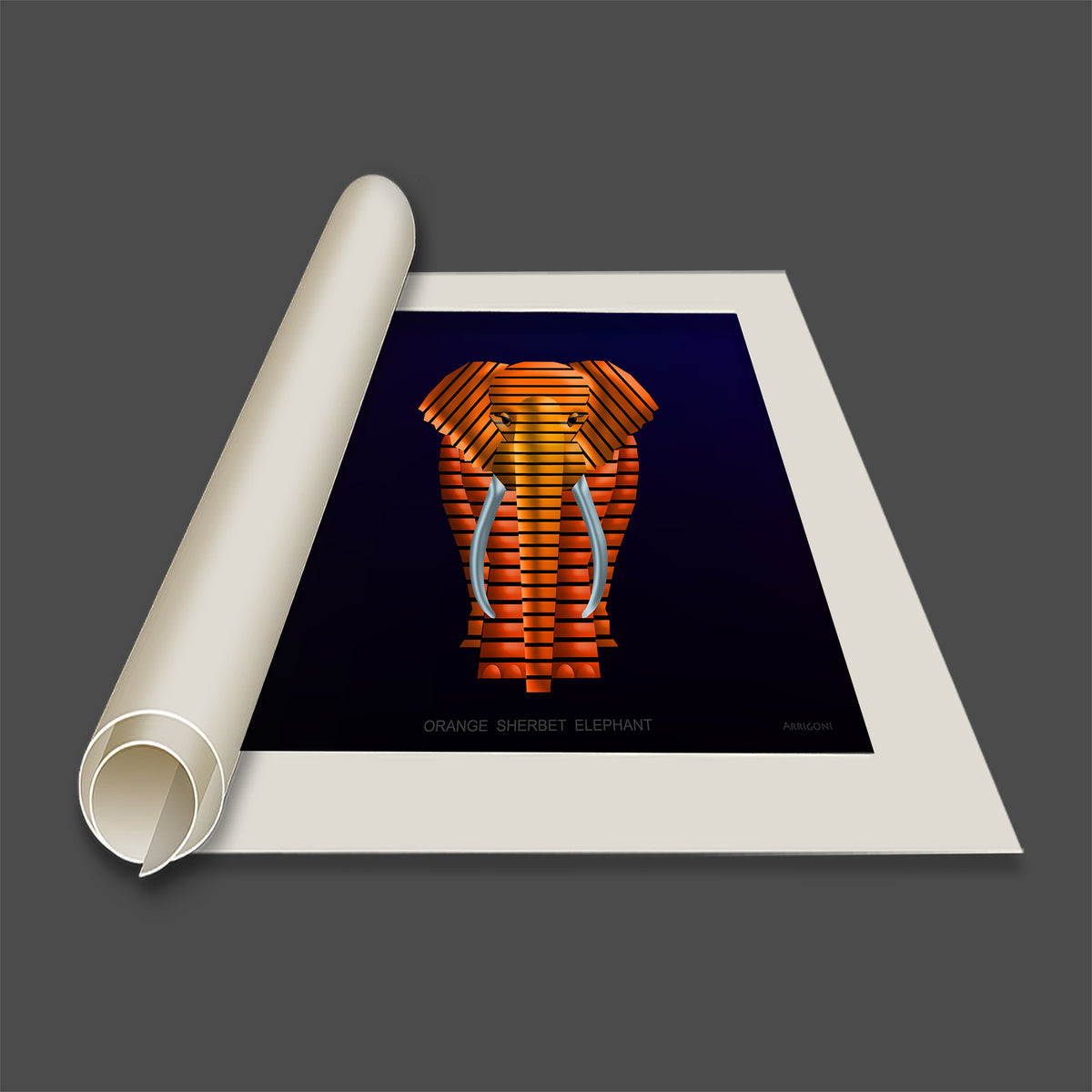 ORANGE SHERBET ELEPHANT (CANVAS ONLY)