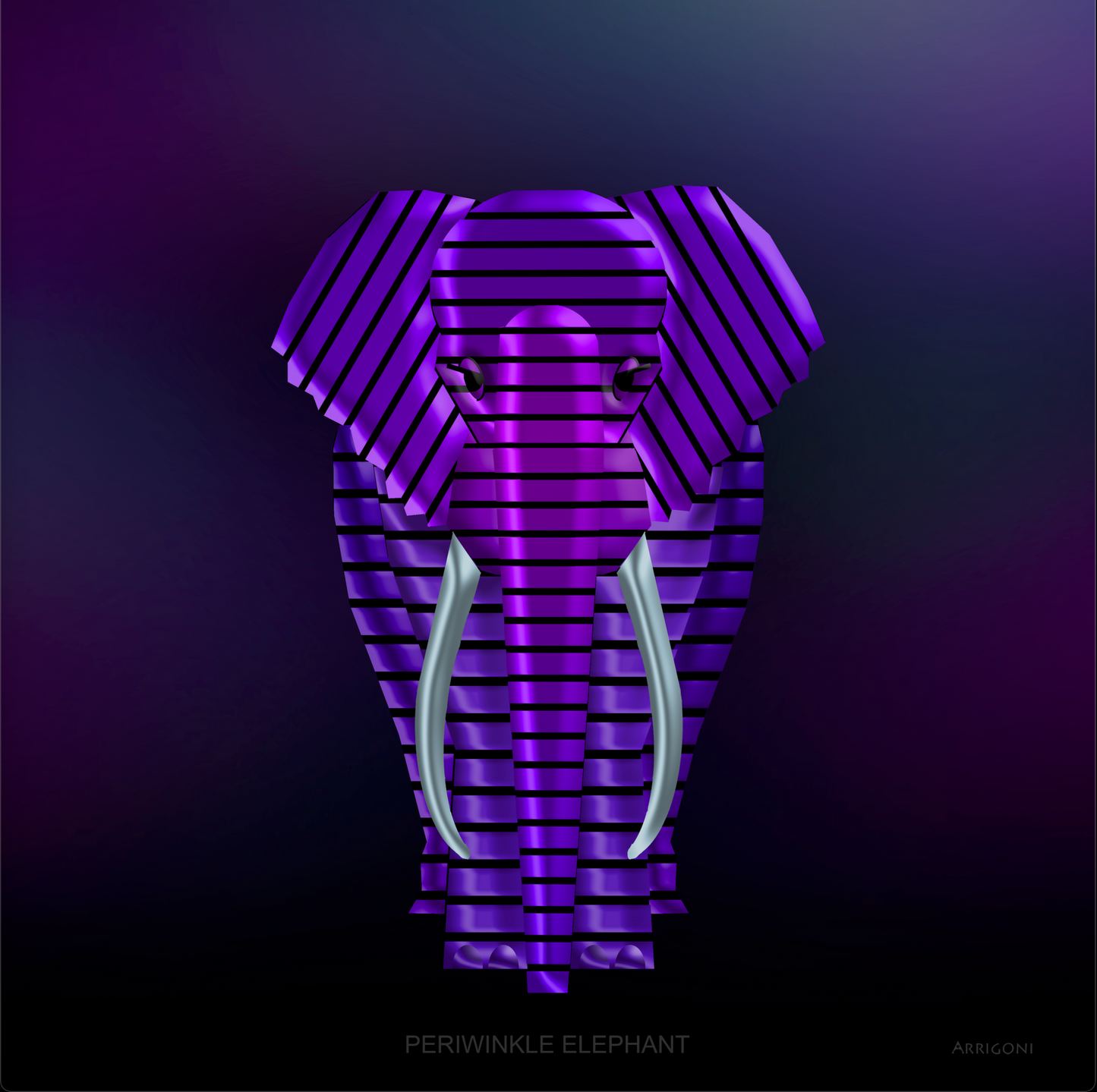 PERIWINKLE ELEPHANT (CANVAS ONLY)