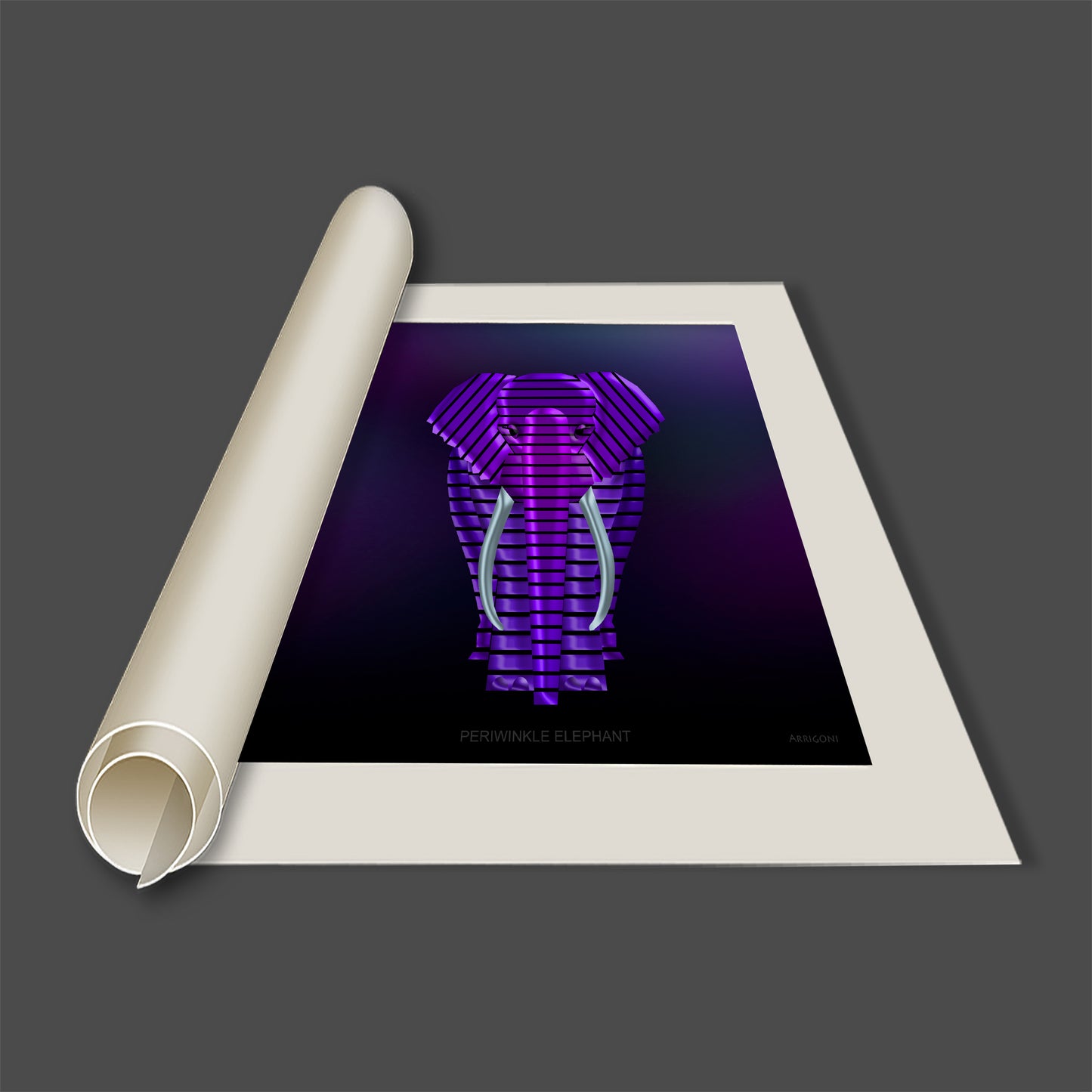 PERIWINKLE ELEPHANT (CANVAS ONLY)