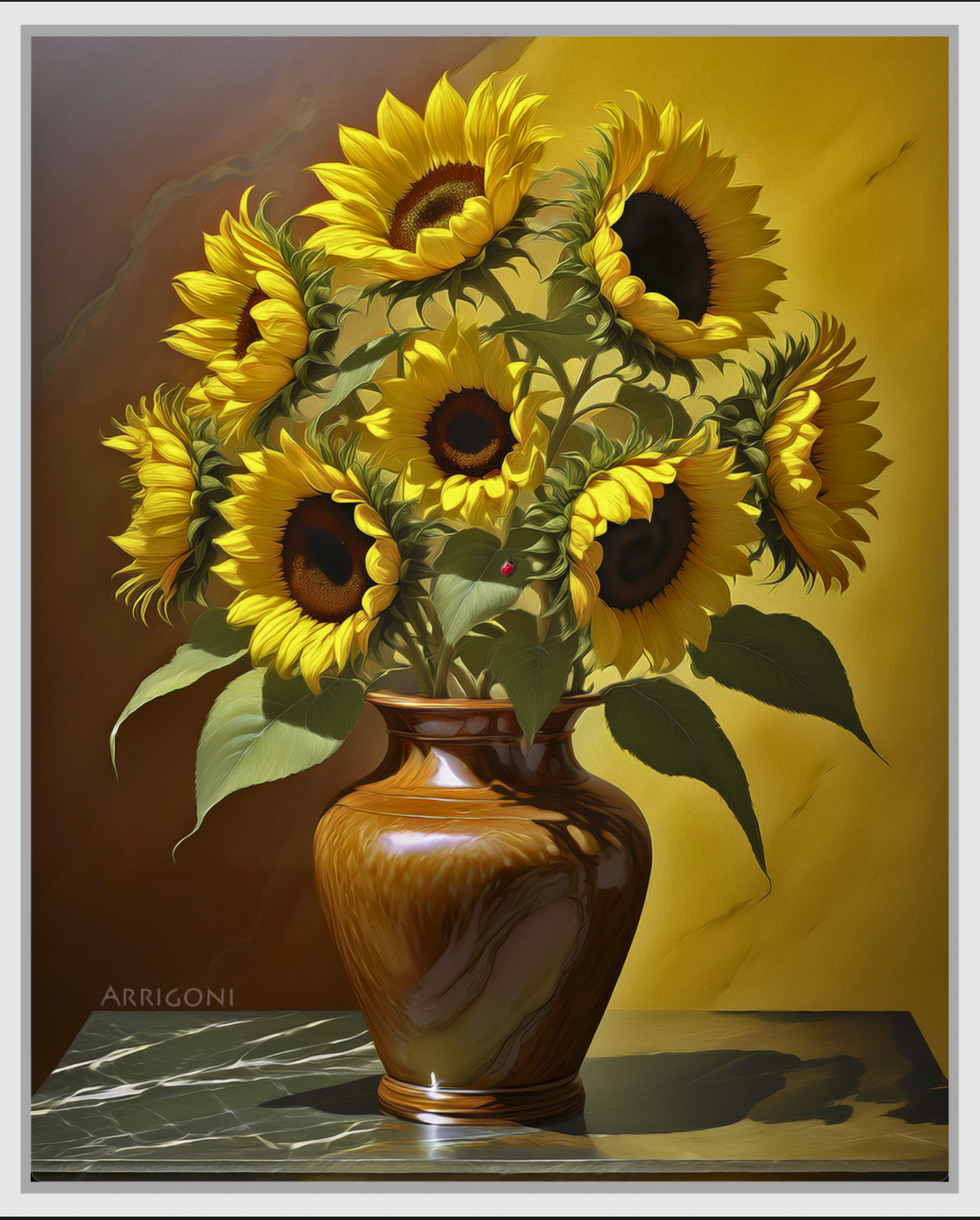 SUNFLOWERS YELLOW (CANVAS FRAMED)