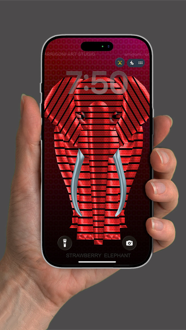 STRAWBERRY ELEPHANT ( Digital File Vertical Format )