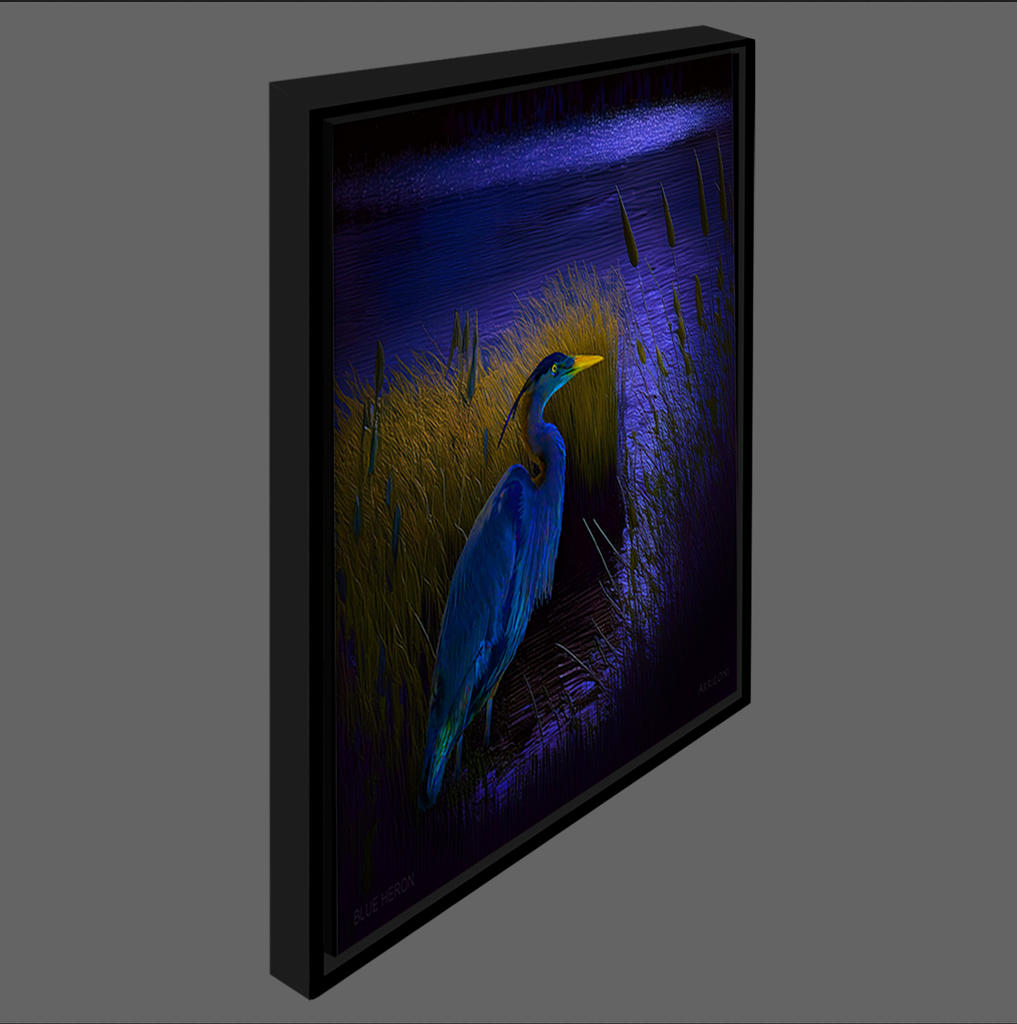 BLUE HERON (CANVAS FRAMED)
