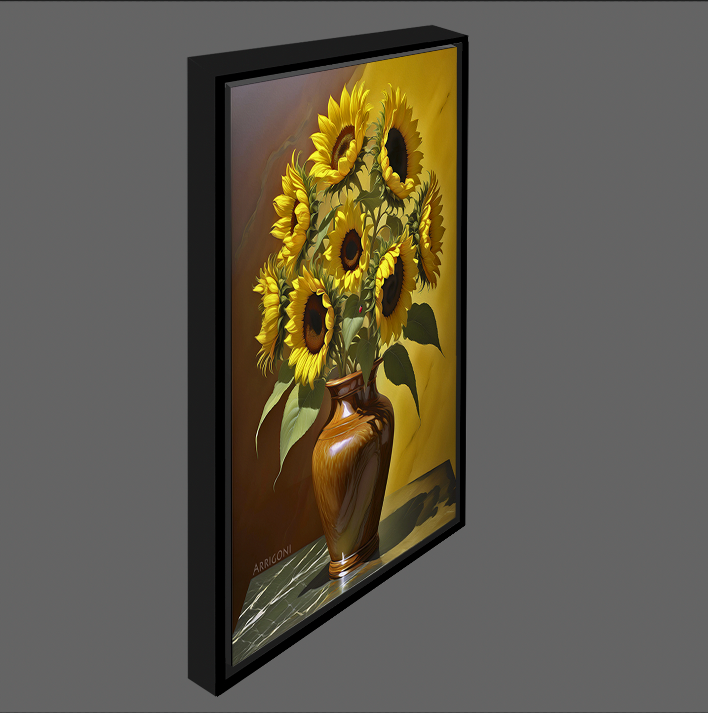 SUNFLOWERS YELLOW (CANVAS FRAMED)