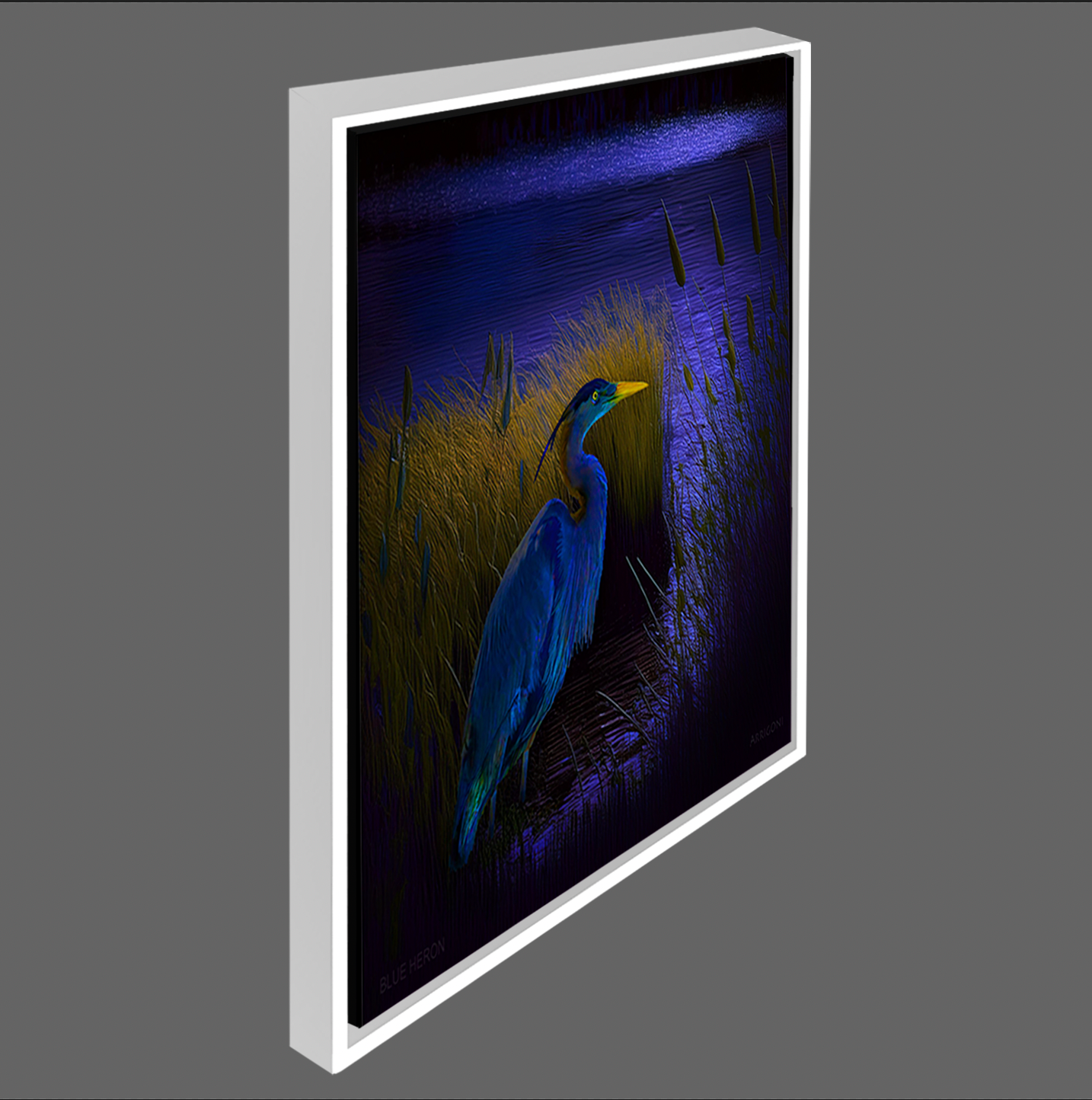 BLUE HERON (CANVAS FRAMED)
