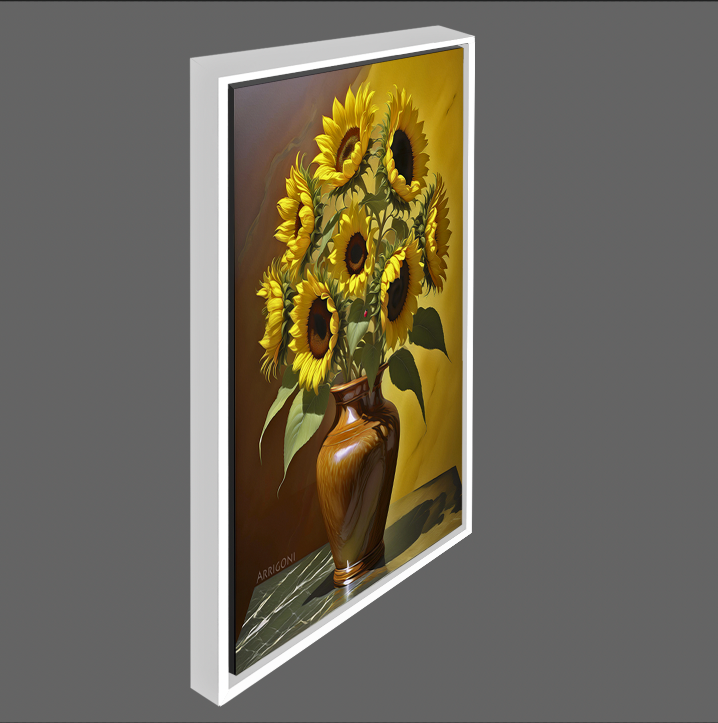 SUNFLOWERS YELLOW (CANVAS FRAMED)