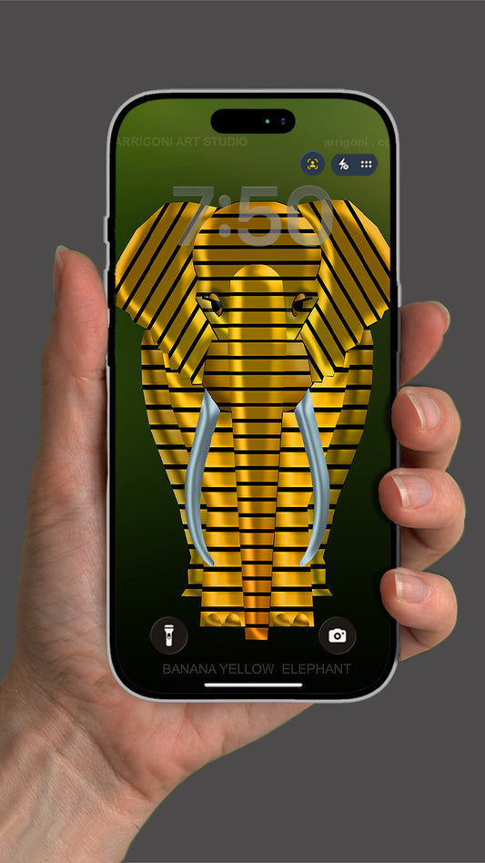 YELLOW BANANA ELEPHANT ( Digital File Vertical Format )