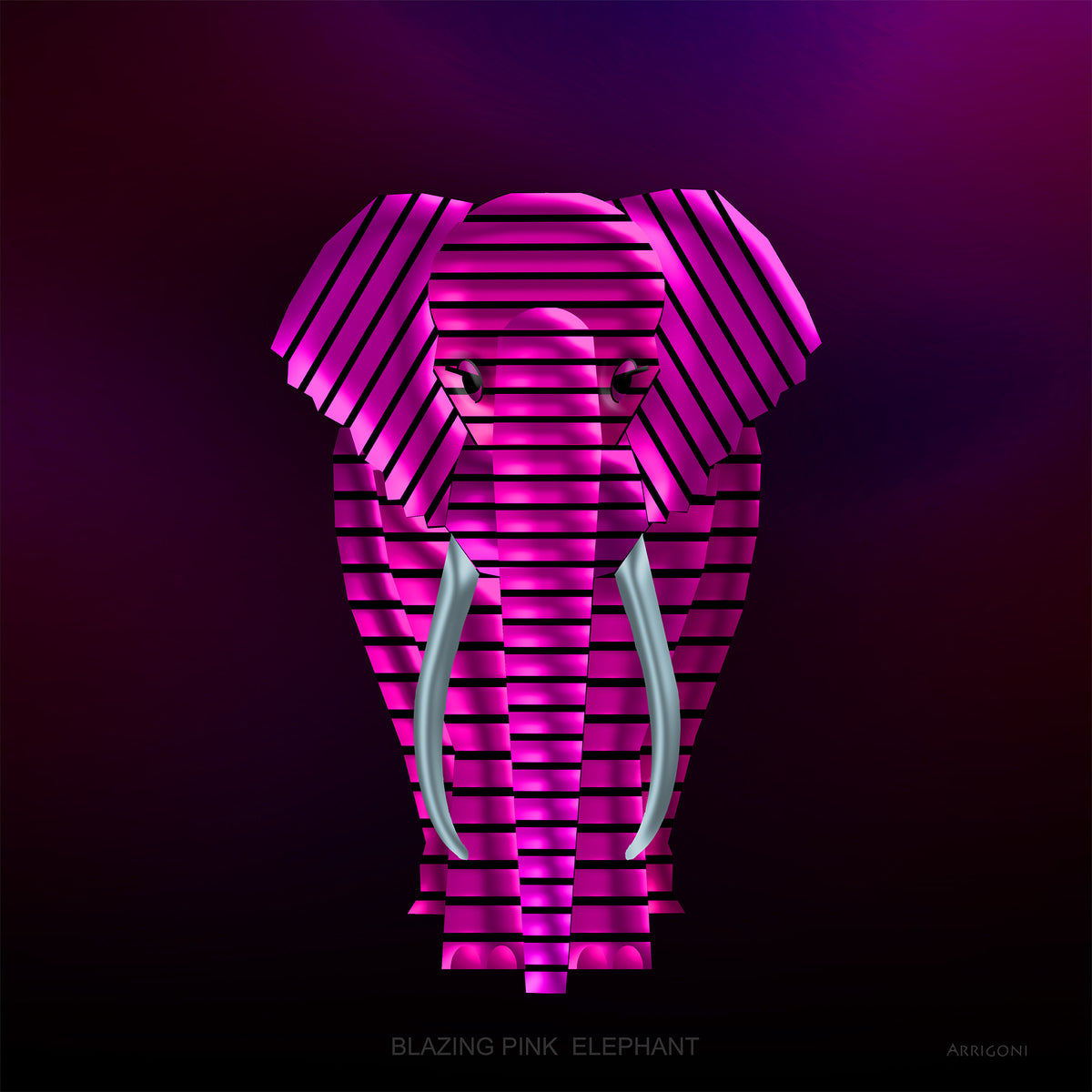 BLAZING PINK ELEPHANT (CANVAS ONLY)