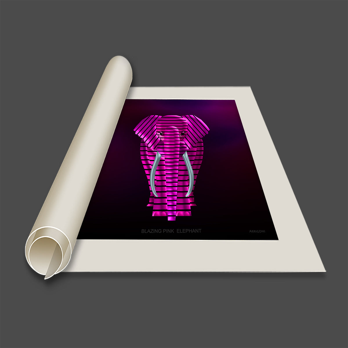 BLAZING PINK ELEPHANT (CANVAS ONLY)