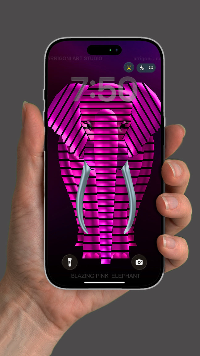 BLAZING PINK ELEPHANT ( Digital File Vertical Format )