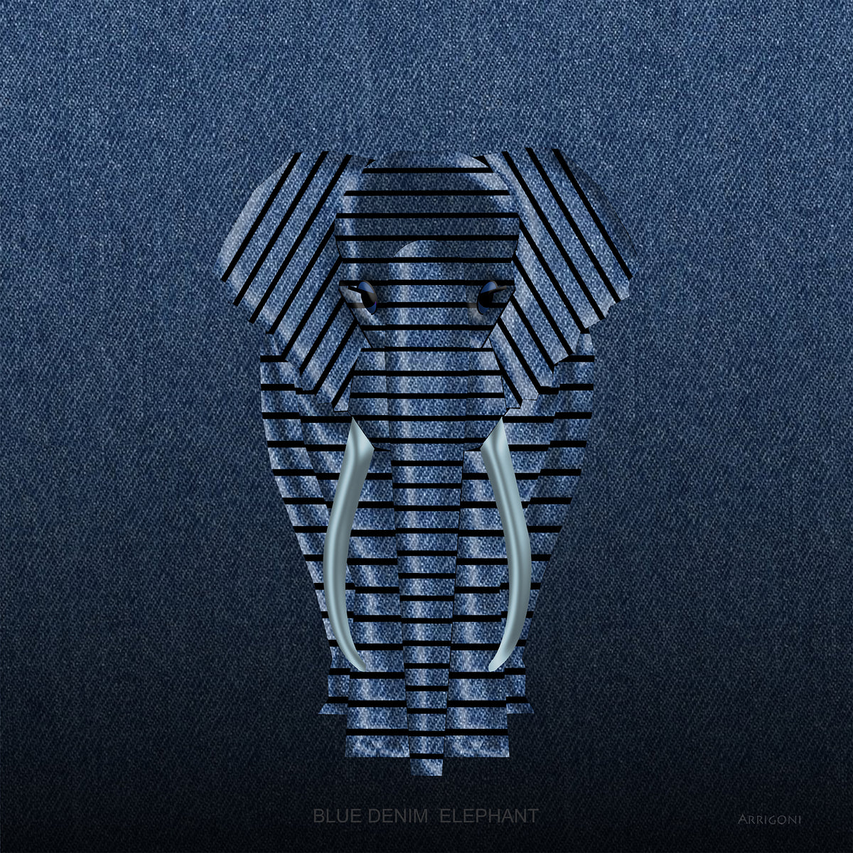 BLUE DENIM ELEPHANT (CANVAS ONLY)