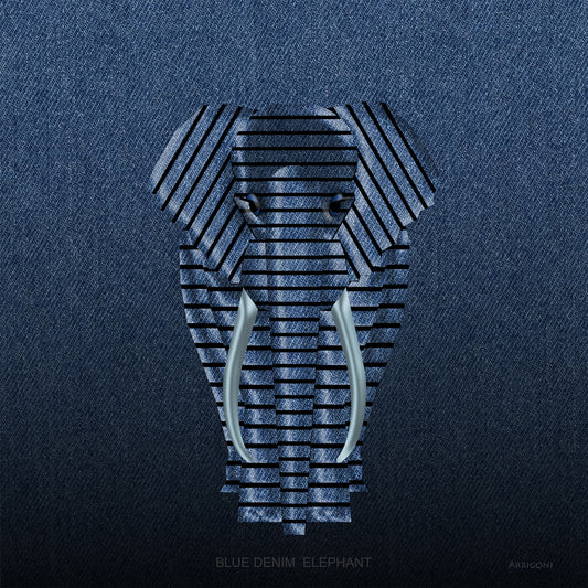 BLUE DENIM ELEPHANT (CANVAS ONLY)
