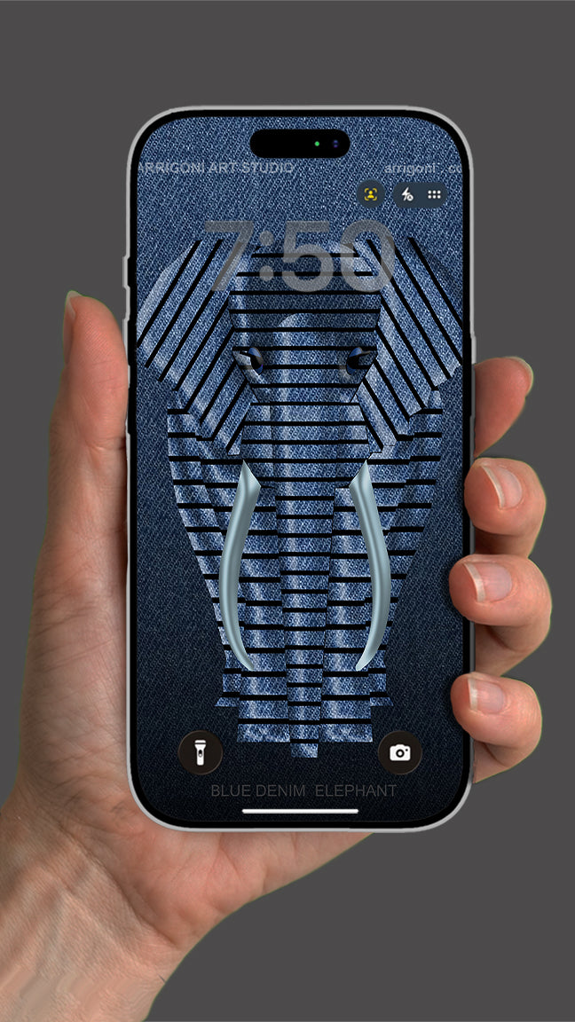 BLUE DENIM ELEPHANT ( Digital File Vertical Format )