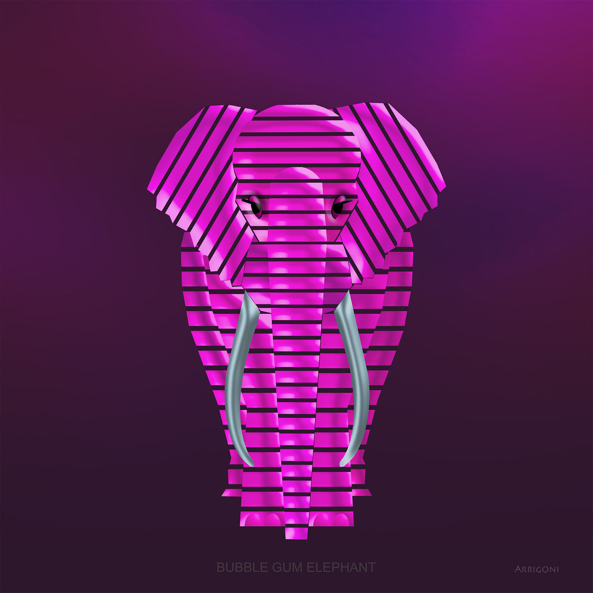 BUBBLE GUM ELEPHANT (CANVAS ONLY)