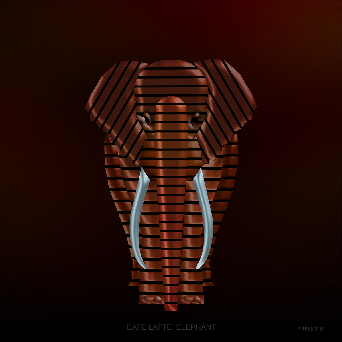 CAFFE LATTE ELEPHANT (CANVAS ONLY)