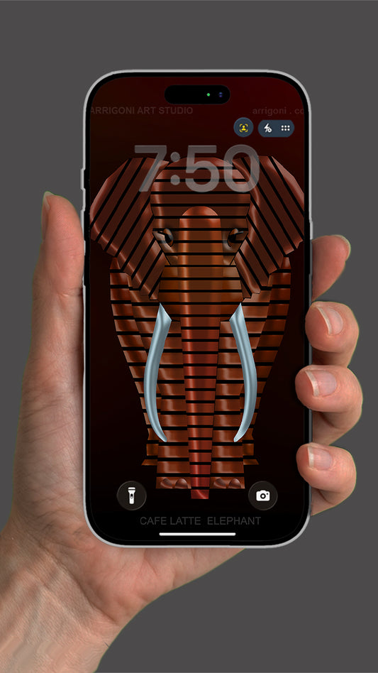 CAFFE LATTE ELEPHANT ( Digital File Vertical Format )