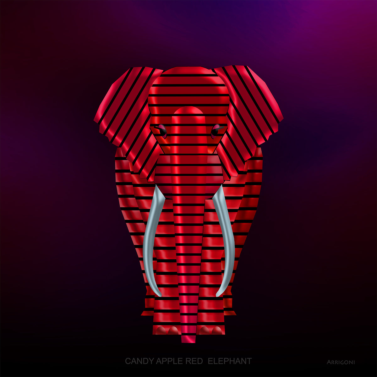 CANDY APPLE RED ELEPHANT (CANVAS ONLY)