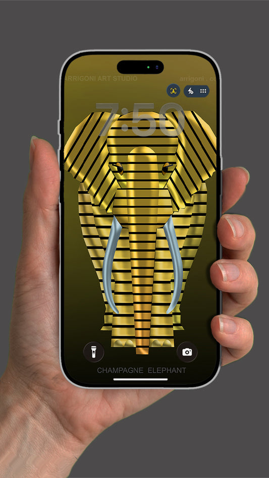 CHAMPAGNE ELEPHANT ( Digital File Vertical Format )