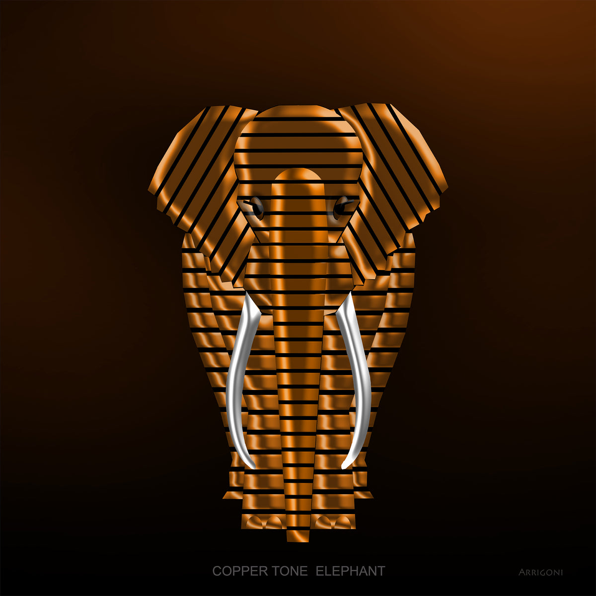 COPPER TONE ELEPHANT (CANVAS ONLY)