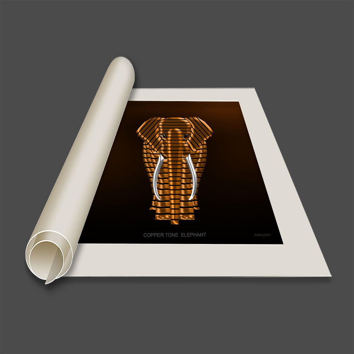 COPPER TONE ELEPHANT (CANVAS ONLY)