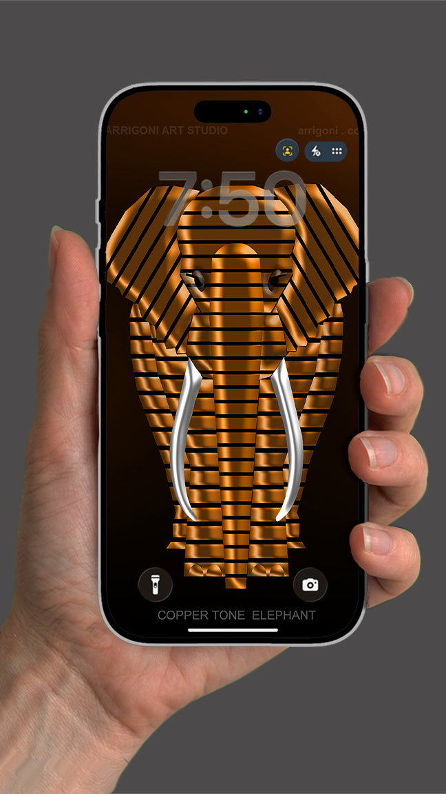 COPPER TONE ELEPHANT ( Digital File Vertical Format )
