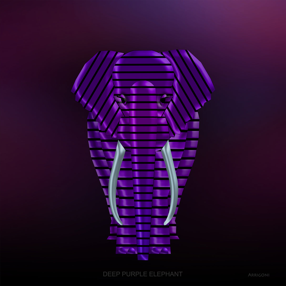 DEEP PURPLE ELEPHANT (CANVAS ONLY)
