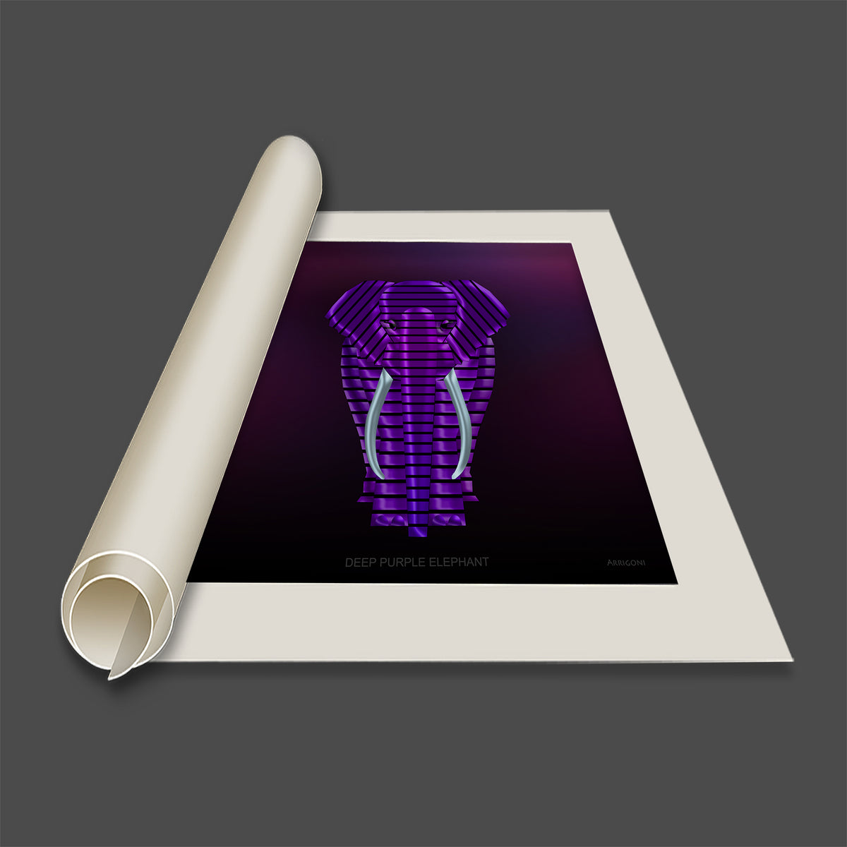 DEEP PURPLE ELEPHANT (CANVAS ONLY)