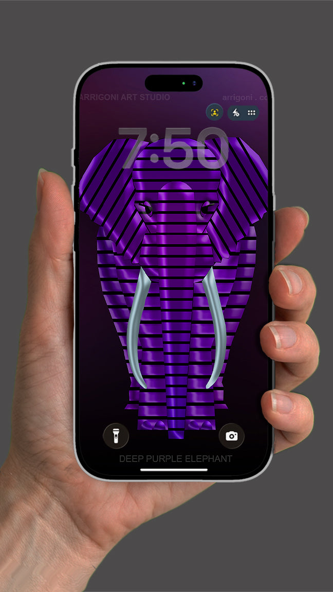 DEEP PURPLE ELEPHANT ( Digital File Vertical Format )