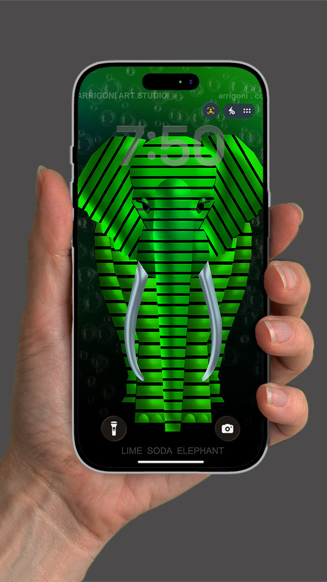 LIME SODA ELEPHANT ( Digital File Vertical Format )