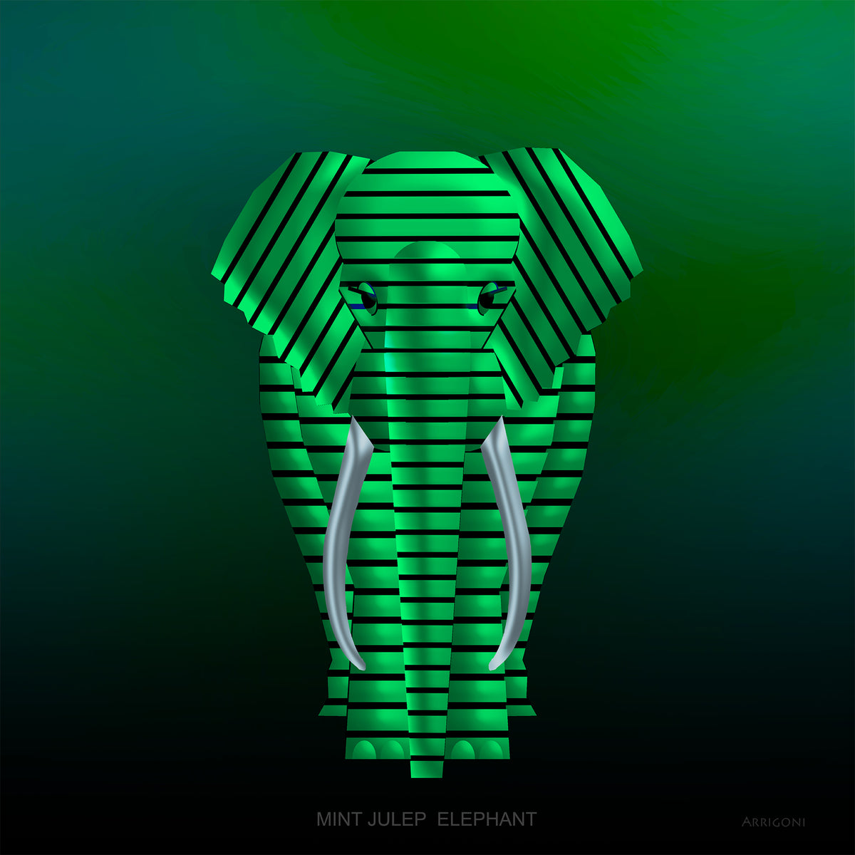 MINT JULEP ELEPHANT (CANVAS ONLY)