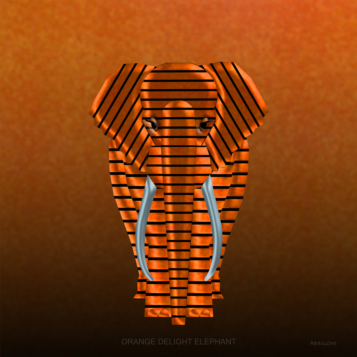 ORANGE DELIGHT ELEPHANT (CANVAS ONLY)