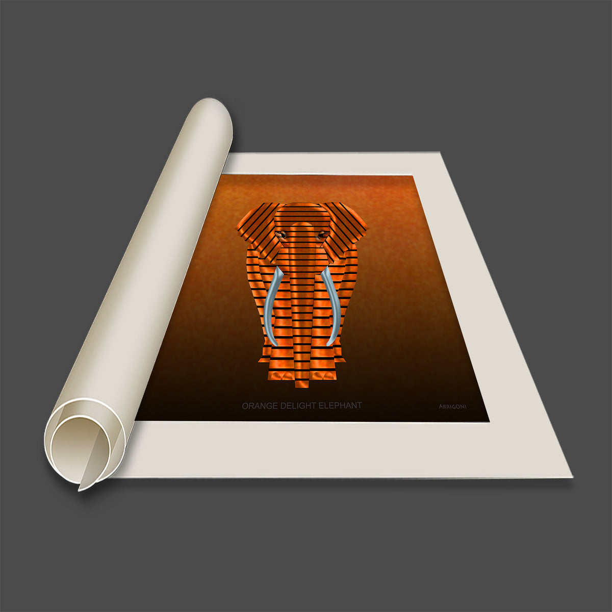 ORANGE DELIGHT ELEPHANT (CANVAS ONLY)