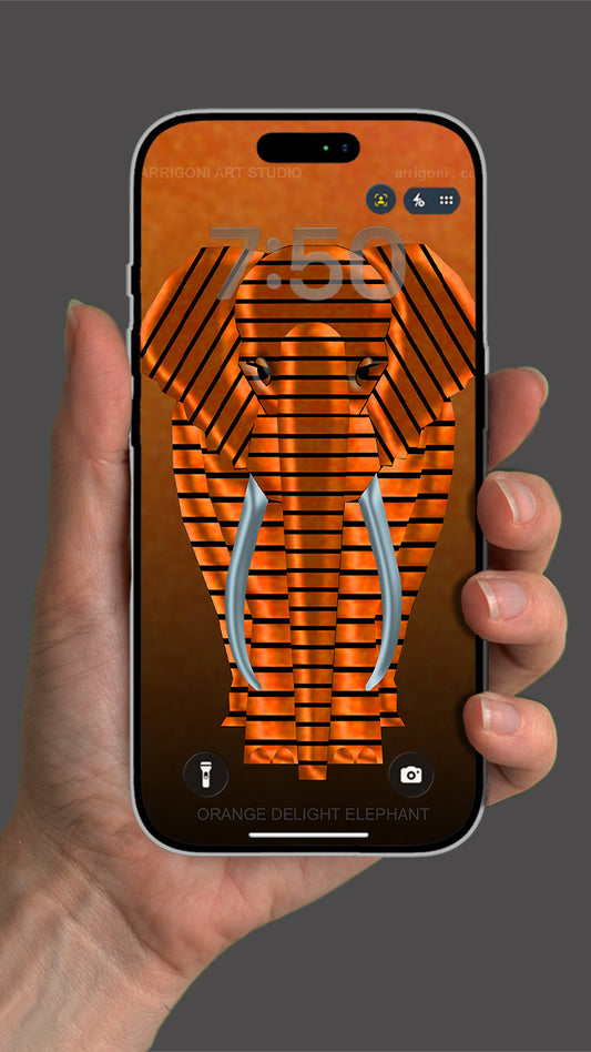 ORANGE DELIGHT ELEPHANT ( Digital File Vertical Format )