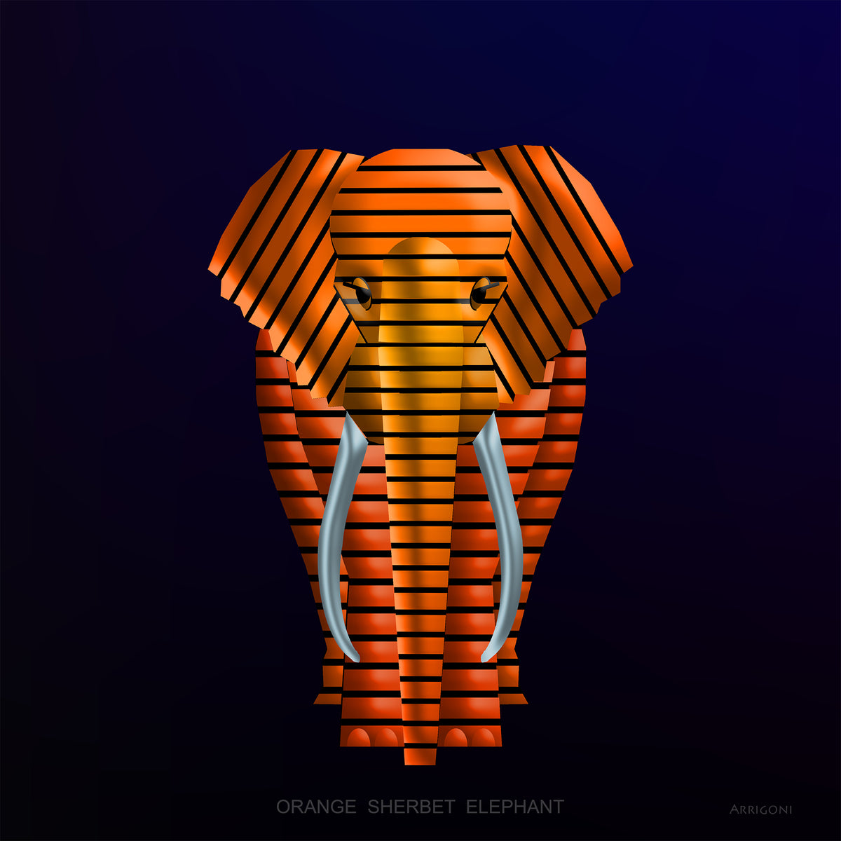 ORANGE SHERBET ELEPHANT (CANVAS ONLY)