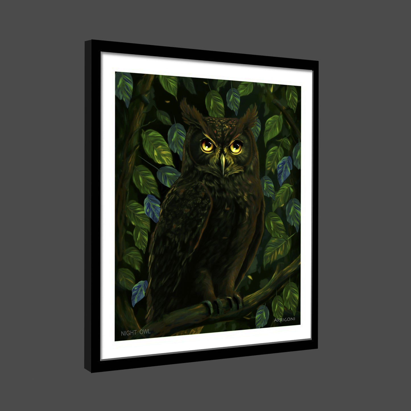 NIGHT OWL (FINE ART PAPER PRINT FRAMED)